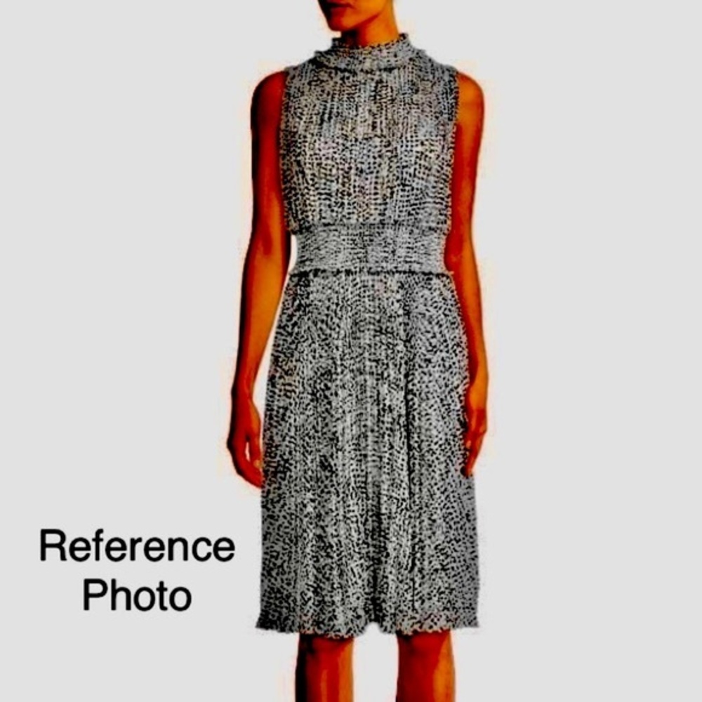 NWT Nanette Lepore Smocked Accordion Pleated Midi Dress